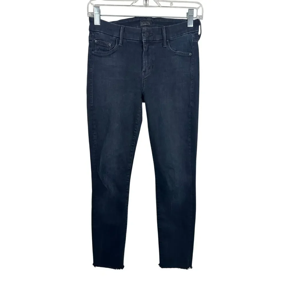 Mother The Looker Ankle Fray Skinny‎ Jeans In Blackbird Size 25/0 GUC